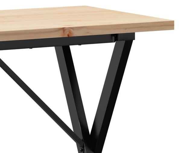 Jídelní stůl s X rámem 100 x 50 x 75,5 cm borové dřevo a ocel 3282763