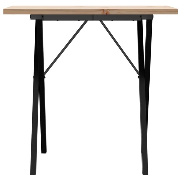 Jídelní stůl s X rámem 80 x 50 x 75,5 cm borové dřevo a ocel 3282760