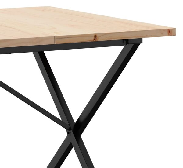 Jídelní stůl s X rámem 180 x 90 x 75,5 cm borové dřevo a ocel 3282766