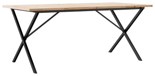 Jídelní stůl s X rámem 180 x 90 x 75,5 cm borové dřevo a ocel 3282766