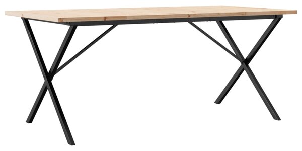Jídelní stůl s X rámem 180 x 90 x 75,5 cm borové dřevo a ocel 3282766