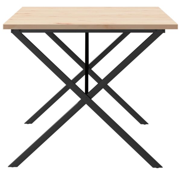 Jídelní stůl s X rámem 180 x 90 x 75,5 cm borové dřevo a ocel 3282766