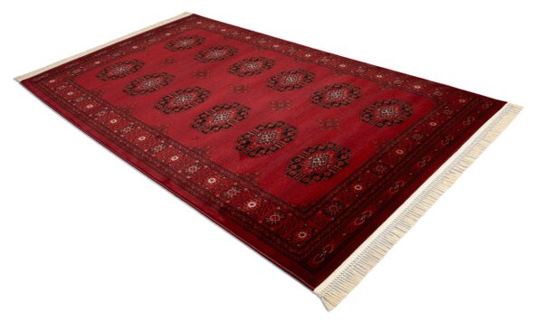 Koberec ORIENT 6871 s třásněmi, rám / ornament / klasický, bordó / černý