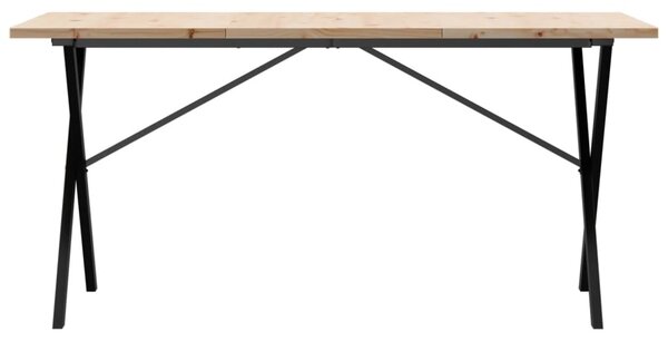 Jídelní stůl s X rámem 160 x 80 x 75,5 cm borové dřevo a ocel 3282765