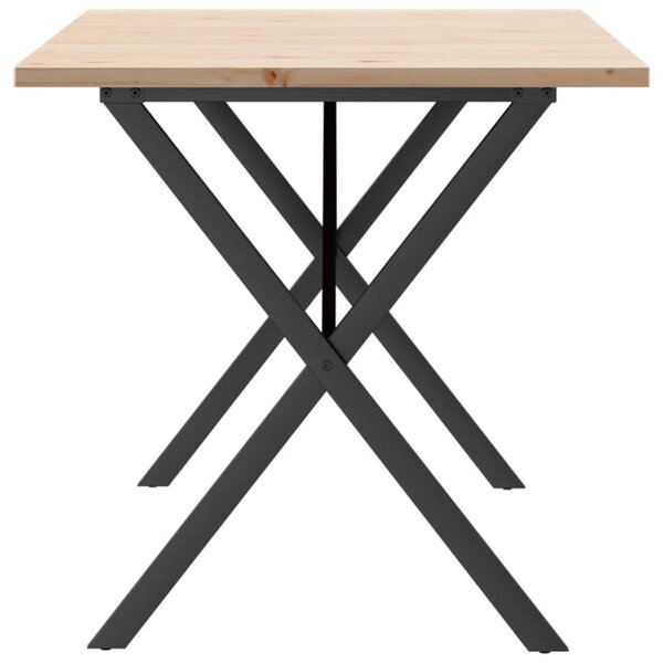 Jídelní stůl s X rámem 160 x 80 x 75,5 cm borové dřevo a ocel 3282765
