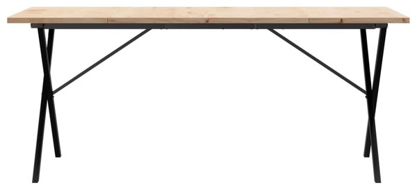 Jídelní stůl s X rámem 180 x 90 x 75,5 cm borové dřevo a ocel 3282766