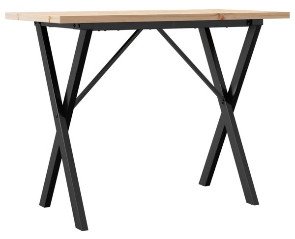 Jídelní stůl s X rámem 100 x 50 x 75,5 cm borové dřevo a ocel 3282763