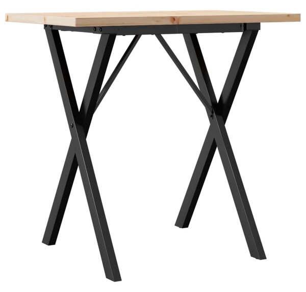 Jídelní stůl s X rámem 80 x 50 x 75,5 cm borové dřevo a ocel 3282760