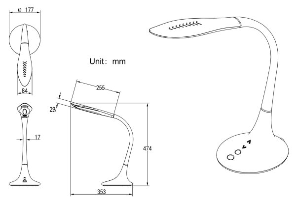 Globo 58271B - LED Stmívatelná dotyková stolní lampa PATTAYA LED/9W/230V černá