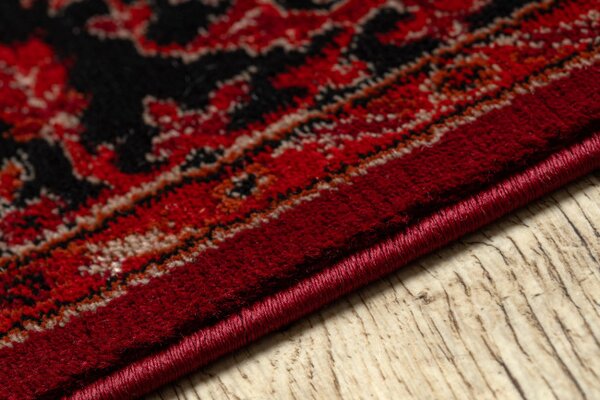Koberec ORIENT Y307 s třásněmi, rám / ornament / klasický, bordó / černý