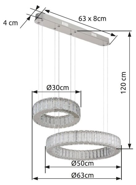 Globo 67162-80 - LED Stmívatelný lustr na lanku MUCKY 80W/230V 2700-6000K + DO