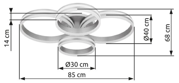 Globo 67260-90 - LED Stm. stropní svítidlo RUBIO LED/90W/230V 68x85 cm + DO
