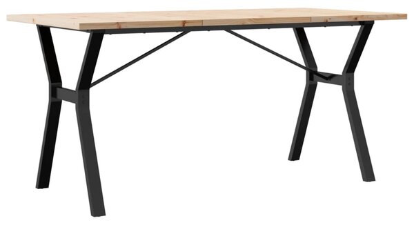 Jídelní stůl s Y rámem 140 x 80 x 75,5 cm borové dřevo a ocel 3282786