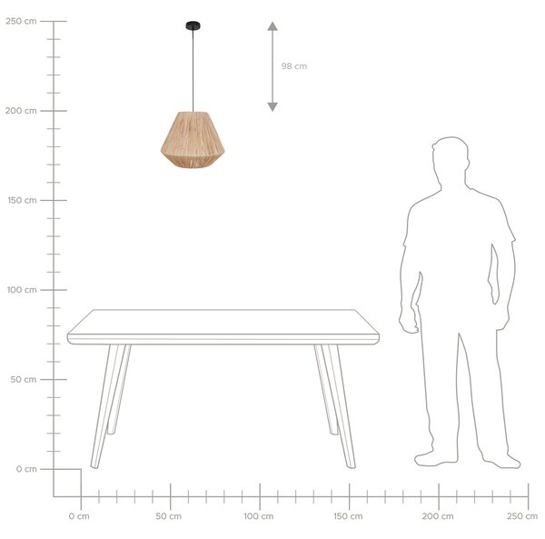Závěsná lampa DAMIT Proutí Přírodní