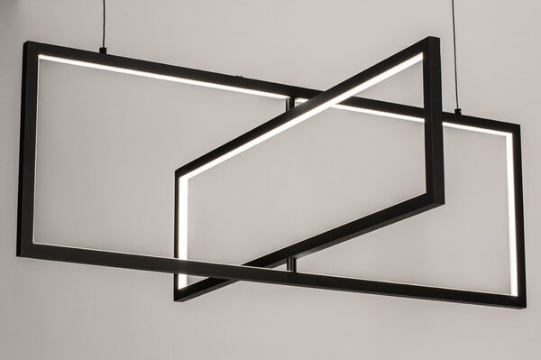 Závěsné LED svítidlo nad stůl Dual Frame Line Black (LMD)