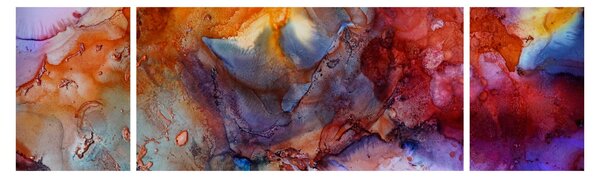 Obraz - Abstraktní inkoustové umění (170x50 cm)