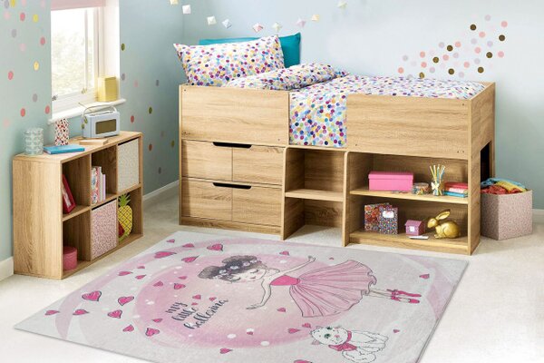 Dětský koberec protiskluzový BAMBINO 2161 Ballerina, růžový