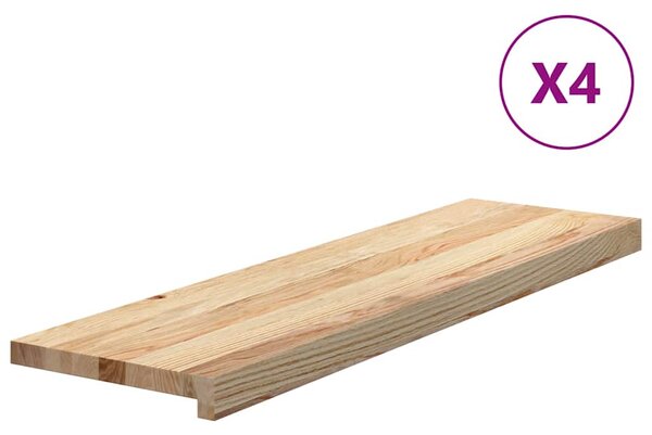 Nášlapy na schody 4 ks neošetřené 90x25x2 cm masivní dub 3282895