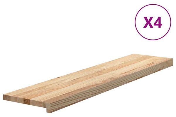 Nášlapy na schody 4 ks neošetřené 110x25x2 cm masivní dub 3282897