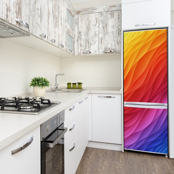 Nálepka s fotografií na ledničku Barevné vlny FridgeStick-70x190-f-95451592