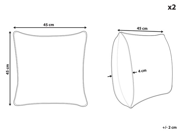 Sada 2 dekorativních polštářů BAKIRA Umělá kožešina 45 x 45 cm Hnědá Abstraktní vzor