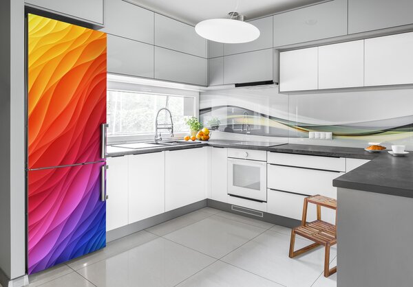Nálepka s fotografií na ledničku Barevné vlny FridgeStick-70x190-f-95451592