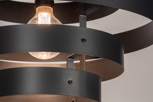Závěsné designové svítidlo do obýváku Wood Madeira Nero (LMD)