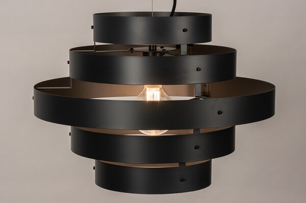 Závěsné designové svítidlo do obýváku Wood Madeira Nero (LMD)