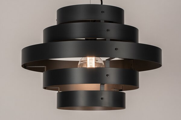 Závěsné designové svítidlo do obýváku Wood Madeira Nero (LMD)