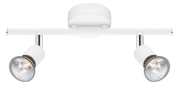 Nova Luce Moderní stropní lišta Base se dvěma nastavitelnými spoty - 2 x 50 W, bílá NV 661002