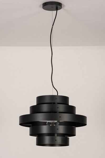Závěsné designové svítidlo do obýváku Wood Madeira Nero (LMD)