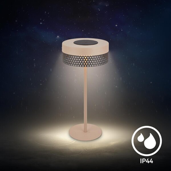 BRILONER Booha stolní lampa - 2,5W, 300lm, bezdrátová, IP44, LED, stmívatelná, teplá bílá, béžová/antracit 7576011