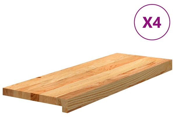 Nášlapy na schody 4 ks světle hnědé 70x25x2 cm masivní dub 3282953