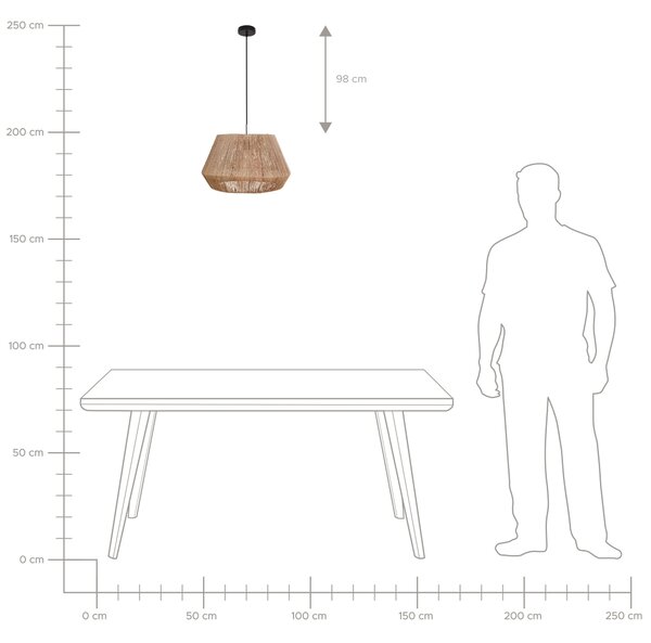 Závěsná lampa BIRAU Juta Přírodní