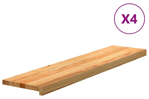 Nášlapy na schody 4 ks světle hnědé 110x25x2 cm masivní dub 3282957