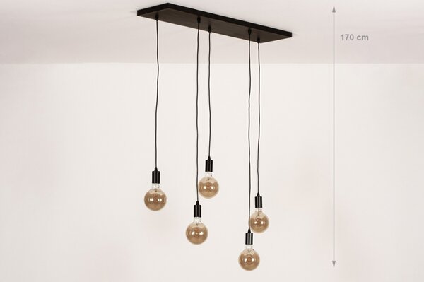 Závěsné svítidlo nad stůl Bulb Contour 5 Nero (LMD)