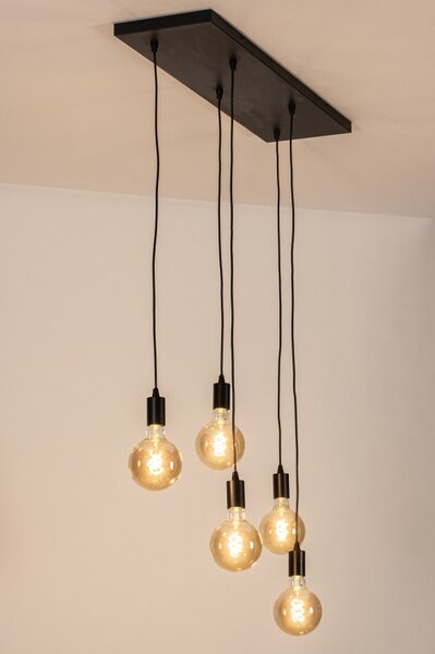 Závěsné svítidlo nad stůl Bulb Contour 5 Nero (LMD)