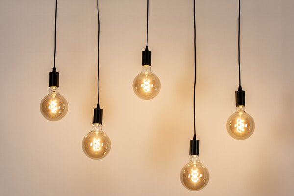 Závěsné svítidlo nad stůl Bulb Contour 5 Nero (LMD)