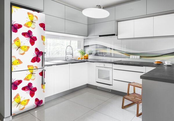 Nálepka fototapeta lednička Barevní motýli FridgeStick-70x190-f-96038679