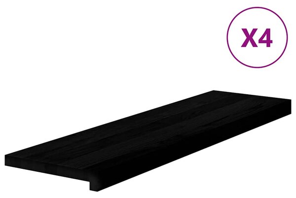 Nášlapy na schody 4 ks hnědo-černé 90x25x2 cm masivní dub 3283015