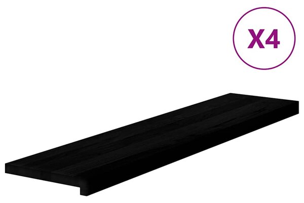 Nášlapy na schody 4 ks hnědo-černé 110x25x2 cm masivní dub 3283017