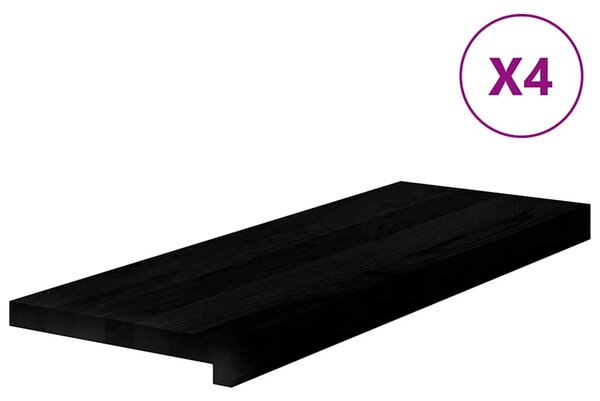 Nášlapy na schody 4 ks hnědo-černé 70x25x2 cm masivní dub 3283013