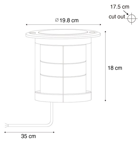 Sada 3 moderních zemních bodových světel černá 3-světla IP65 - Tribus