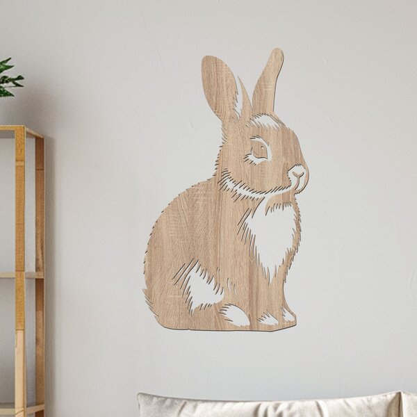 Dřevěný obraz Králíka | Rozměry (cm): 23x40 | Zvolte barvu dekoru: Černá