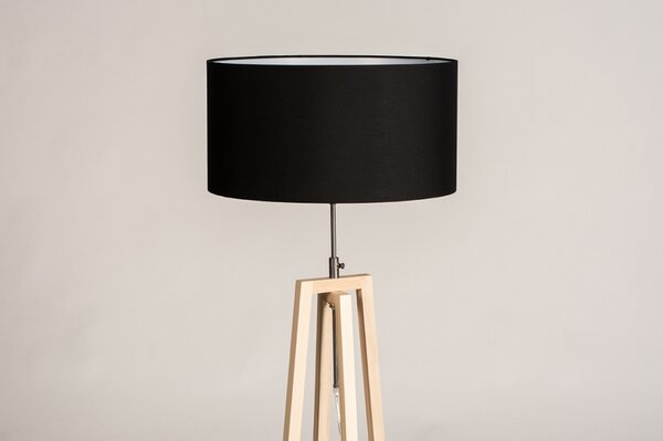 Stojací designová lampa Paola Black Maison and Natur Wood (LMD)