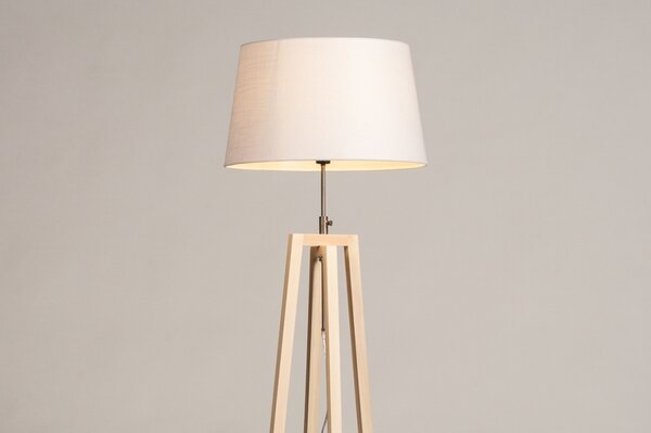 Stojací designová lampa Paola Bianco and Natur Wood (LMD)