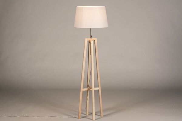 Stojací designová lampa Paola Bianco and Natur Wood (LMD)