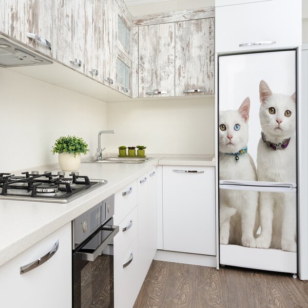 Nálepka fototapeta lednička Dvě bílé kočky FridgeStick-70x190-f-97350767