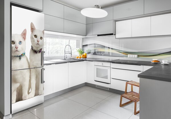 Nálepka fototapeta lednička Dvě bílé kočky FridgeStick-70x190-f-97350767