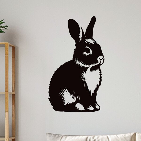Dřevěný obraz Králíka | Rozměry (cm): 23x40 | Zvolte barvu dekoru: Černá